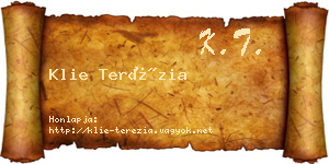 Klie Terézia névjegykártya